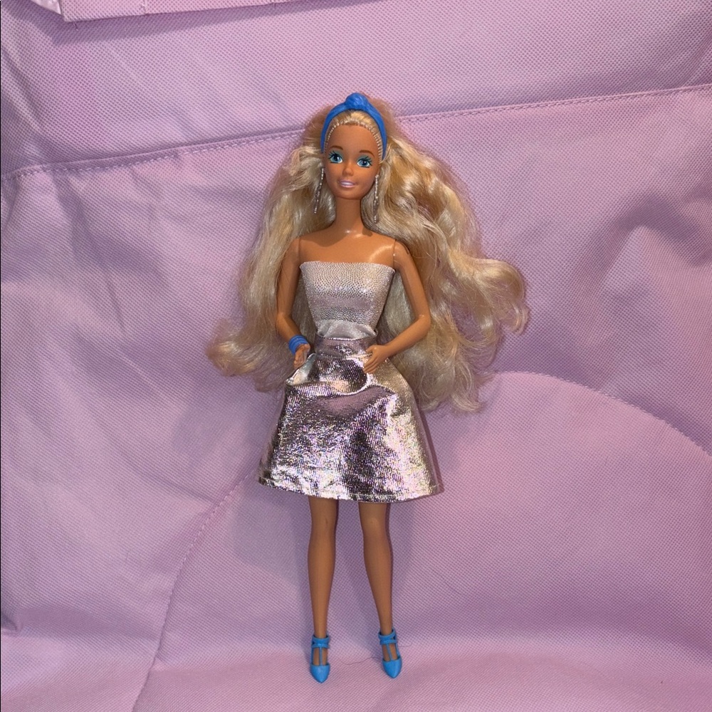 Barbie Pink and Blue Metallic Dress Doll